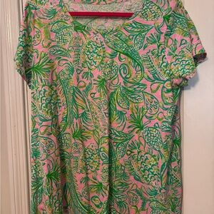 Lilly Pulitzer Pink Relaxed Short Sleeve Etta top